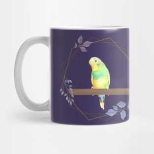 Cute Green Budgie Mug